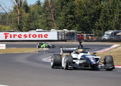 Lochie Hughes drives at Portland.