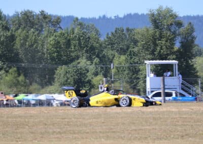 Colin Kaminsky drives at Portland.