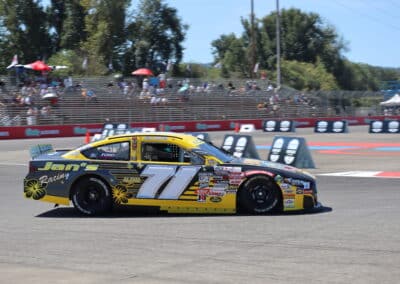 Cole Denton drives at Portland.