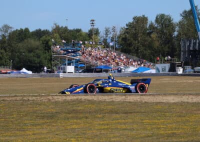 Kyffin Simpson drives at Portland.