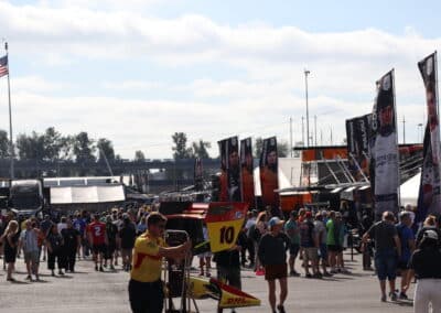 A general view of the paddock at Portland.