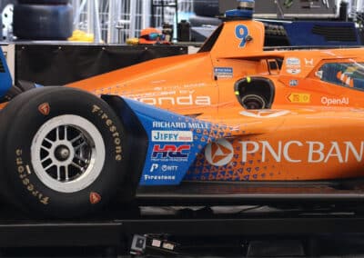 Scott Dixon's car sits in the paddock at Portland.
