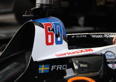 A general view of Felix Rosenqvist's car at Portland.