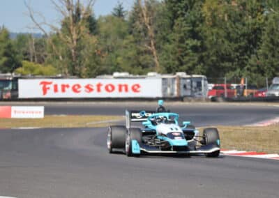 Carson Etter drives at Portland.