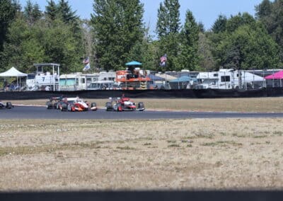 A general view of racing at Portland.