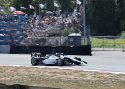 Lochie Hughes drives at Portland.