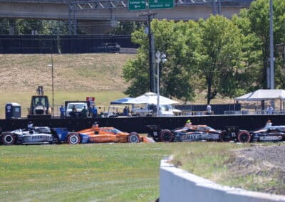 A general view of racing at Portland.