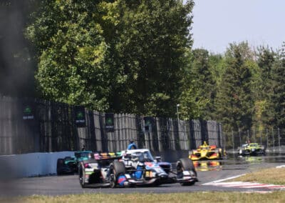 A general view of racing at Portland.