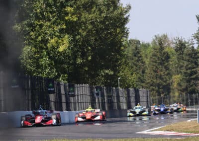 A general view of racing at Portland.