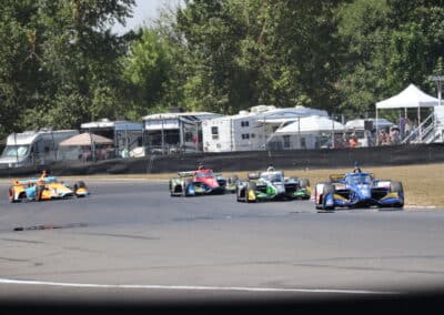 A general view of racing at Portland.