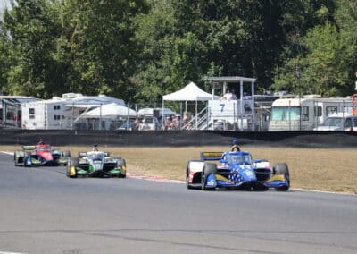 A general view of racing at Portland.