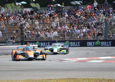 Nolan Siegel and Caio Collet drive at Portland.