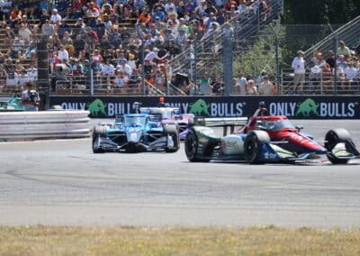 A general view of racing at Portland.