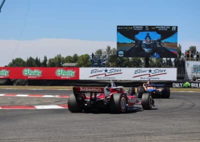 Scott Dixon and Josef Newgarden drive at Portland.