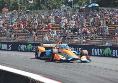 Nolan Siegel drives at Portland.