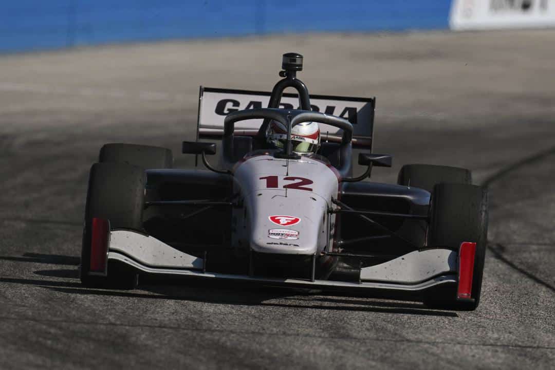 Max Garcia drives at Milwaukee.